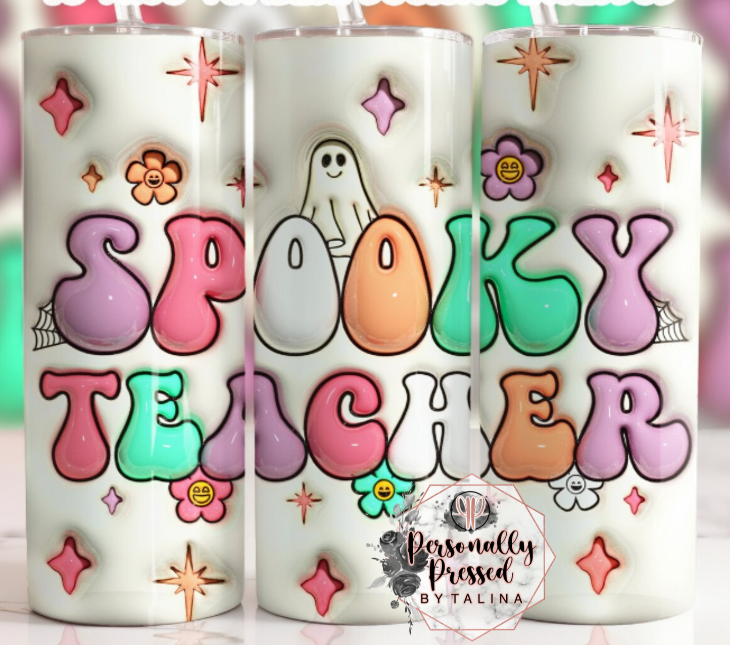 3D Spooky Teacher Tumbler
