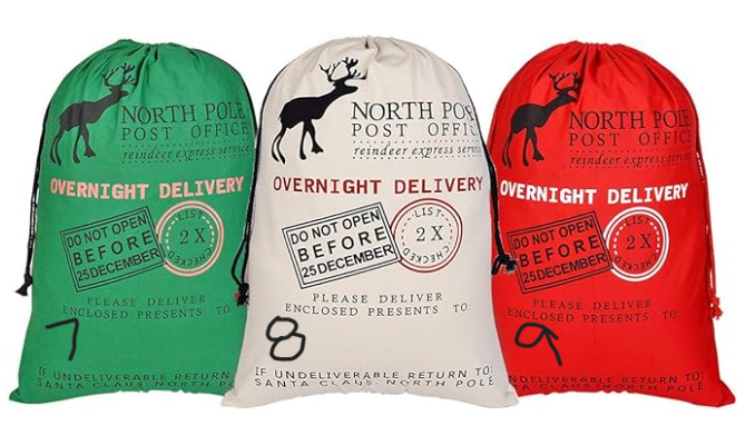 Customizable Santa Sacks