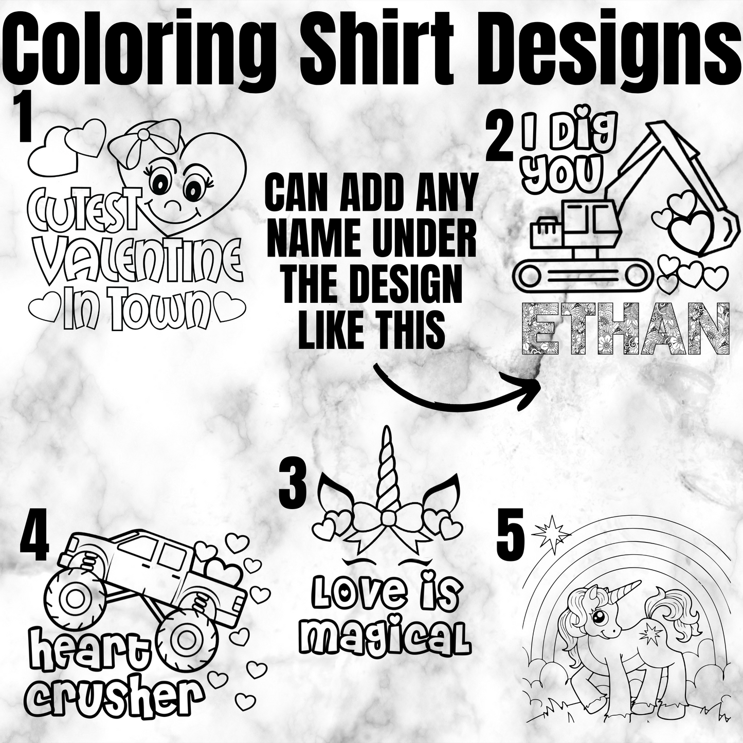 Kids Coloring Shirt COMES WITH MARKERS